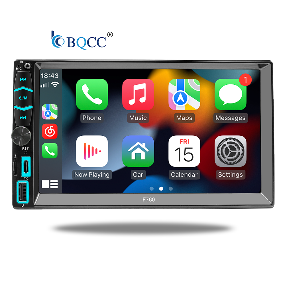BQCC 7 Inch HD Wireless Carplay Screen FM USB AUX Playback Wireless Android Auto Car Display Universal Multimedia Car Stereo